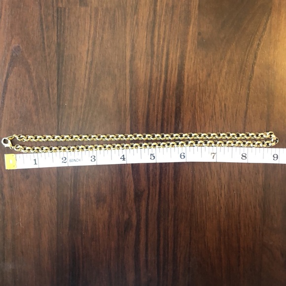 Vintage Gold Tone Round Chain Link Beaded Necklace - Picture 5 of 6